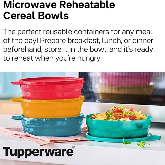 MICROWAVE REHEATABLE CEREAL BOWLS 🚨LAST ONE ON THIS COLOR🚨 - Picture 2 of 5